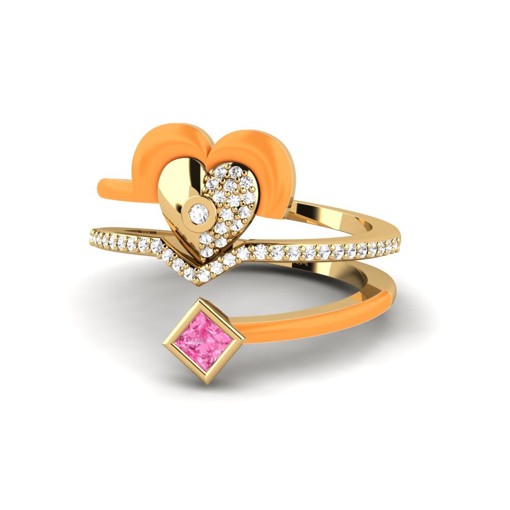 Princesa Zafiro Rosado Anillo Motley