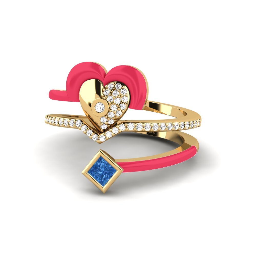 Dunkelblauer Zirkonia Ring Motley
