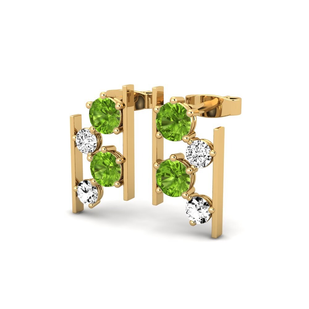 14ct Yellow Gold Peridot Women's Earring Mova