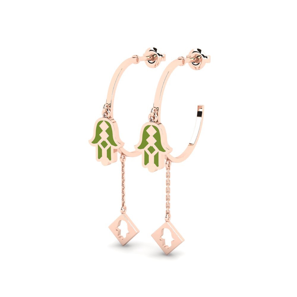 18k Oro Rosa Pendientes Muecht