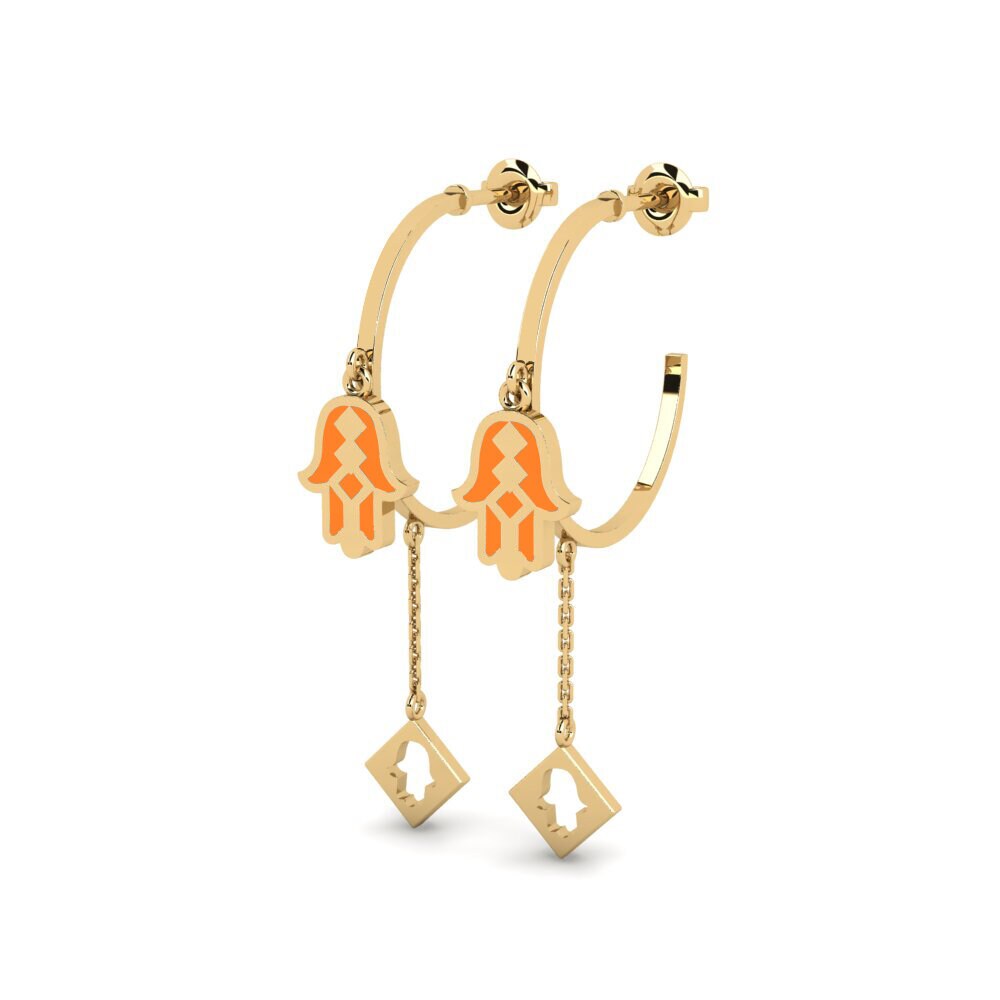 14k Oro Amarillo Pendientes Muecht