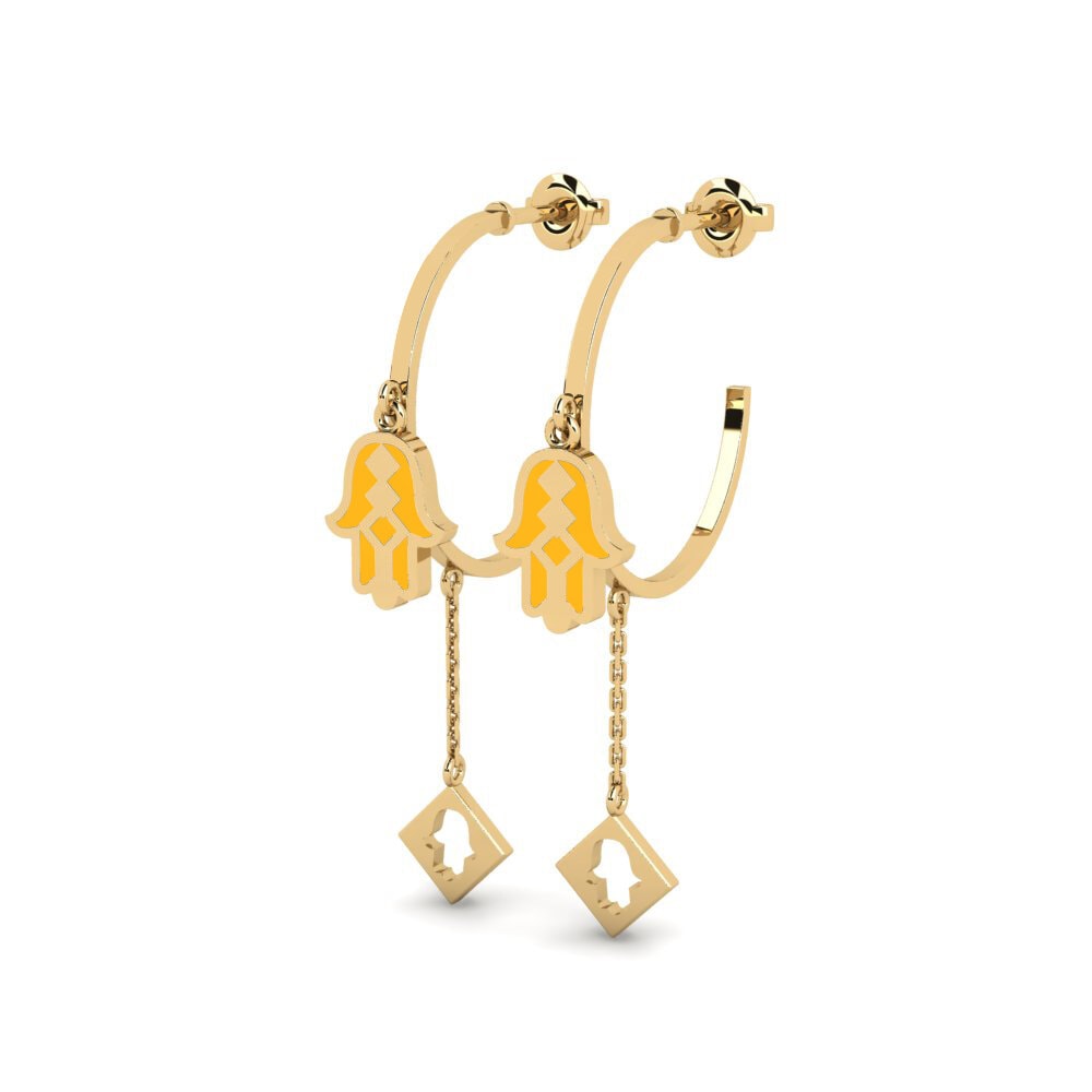 9k Oro Amarillo Pendientes Muecht