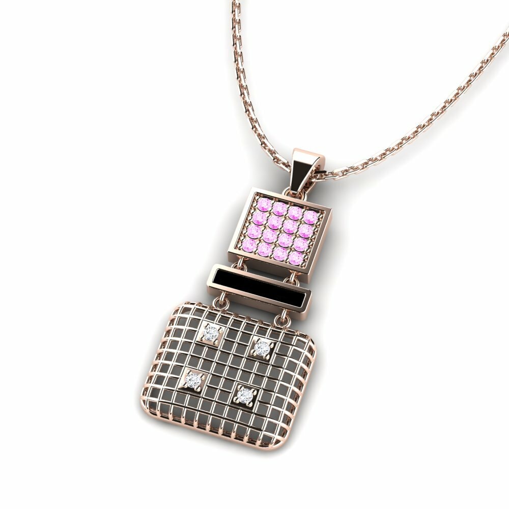 Roze Saffier Dames Hanger Mugger