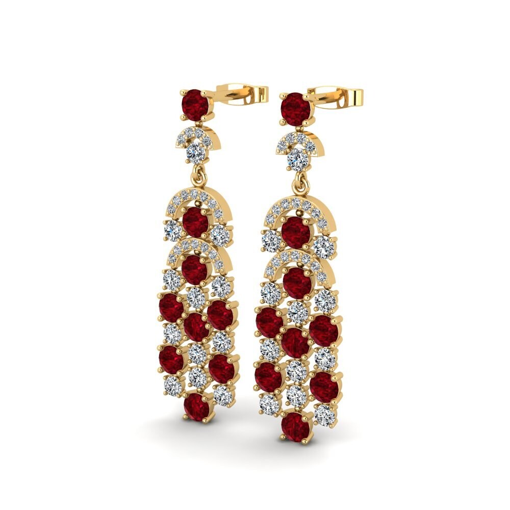 Đá Ruby / Hồng Ngọc Bông tai nữ Munos