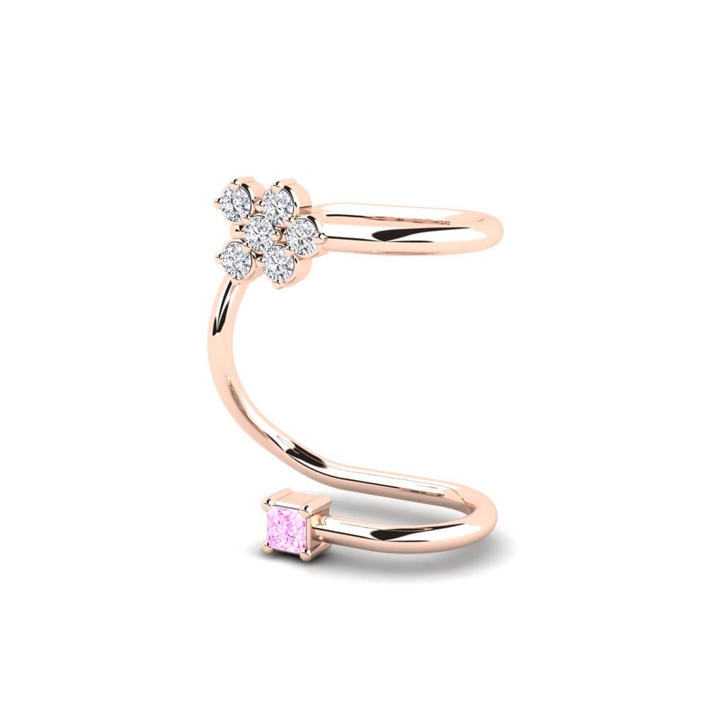 Oro Rosso 375 Zaffiro Rosa Orecchino da donna Musicke