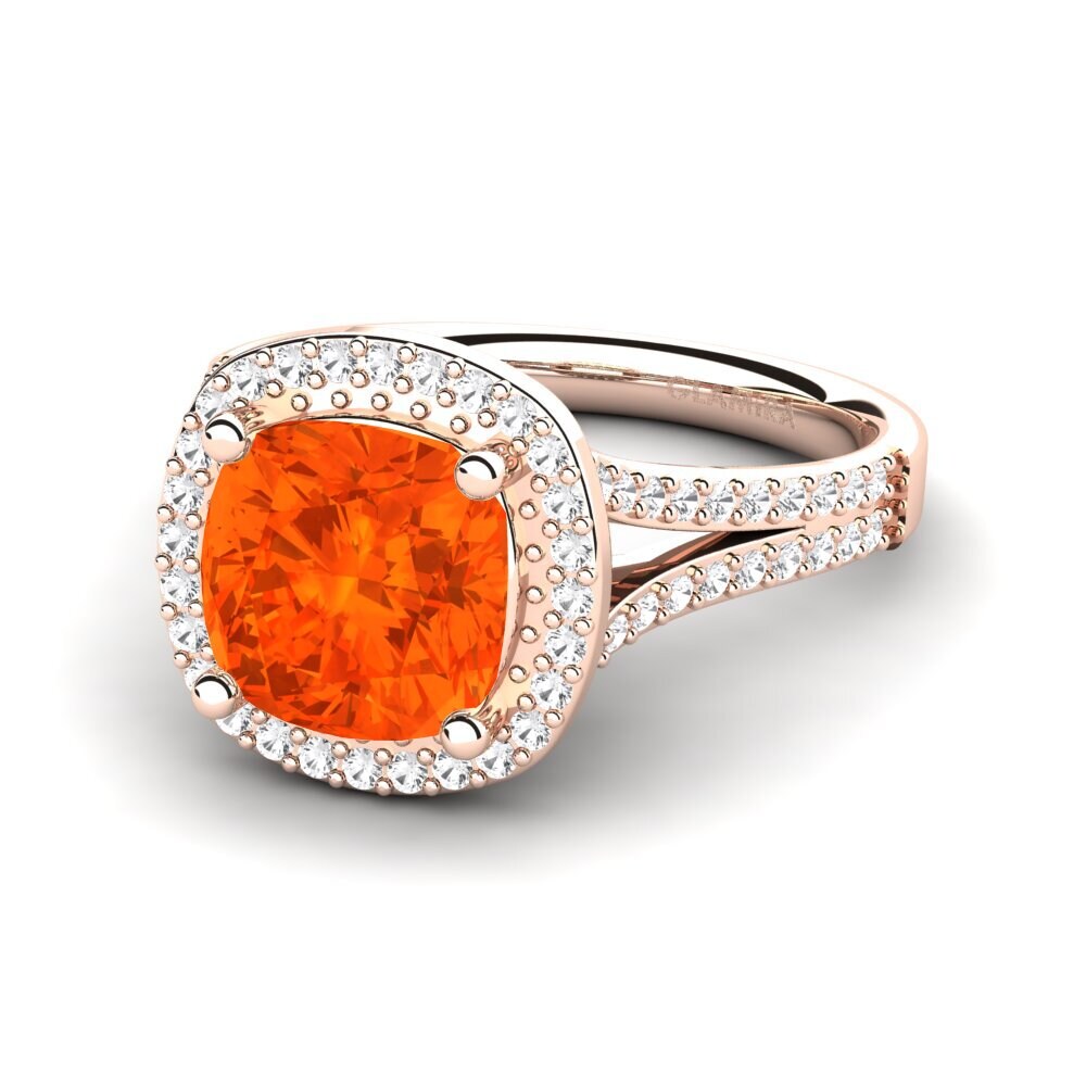 9k Rose Gold Fire-Opal Engagement Ring Mutinda