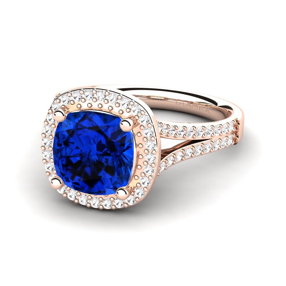 9k Rose Gold Sapphire (Lab Created) Engagement Ring Mutinda