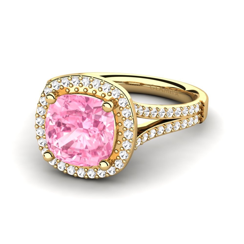 14k Oro Amarillo Anillo de compromiso Mutinda