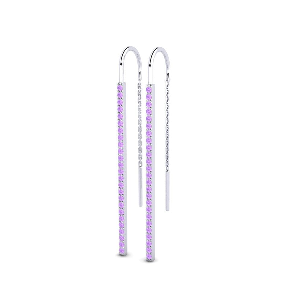 Weißgold 750 Amethyst Damen ohrring Mwanga