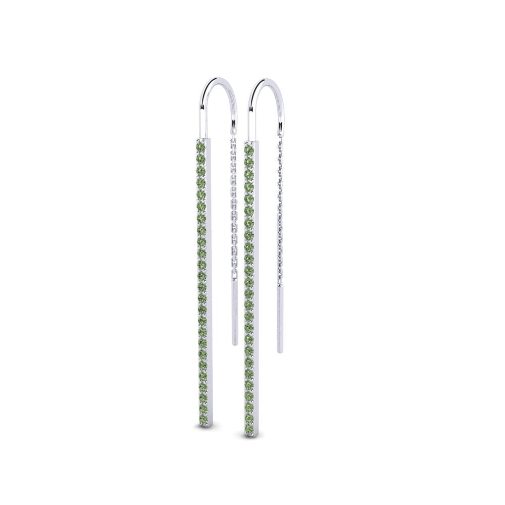 950 Platin Grüner Diamant Damen ohrring Mwanga