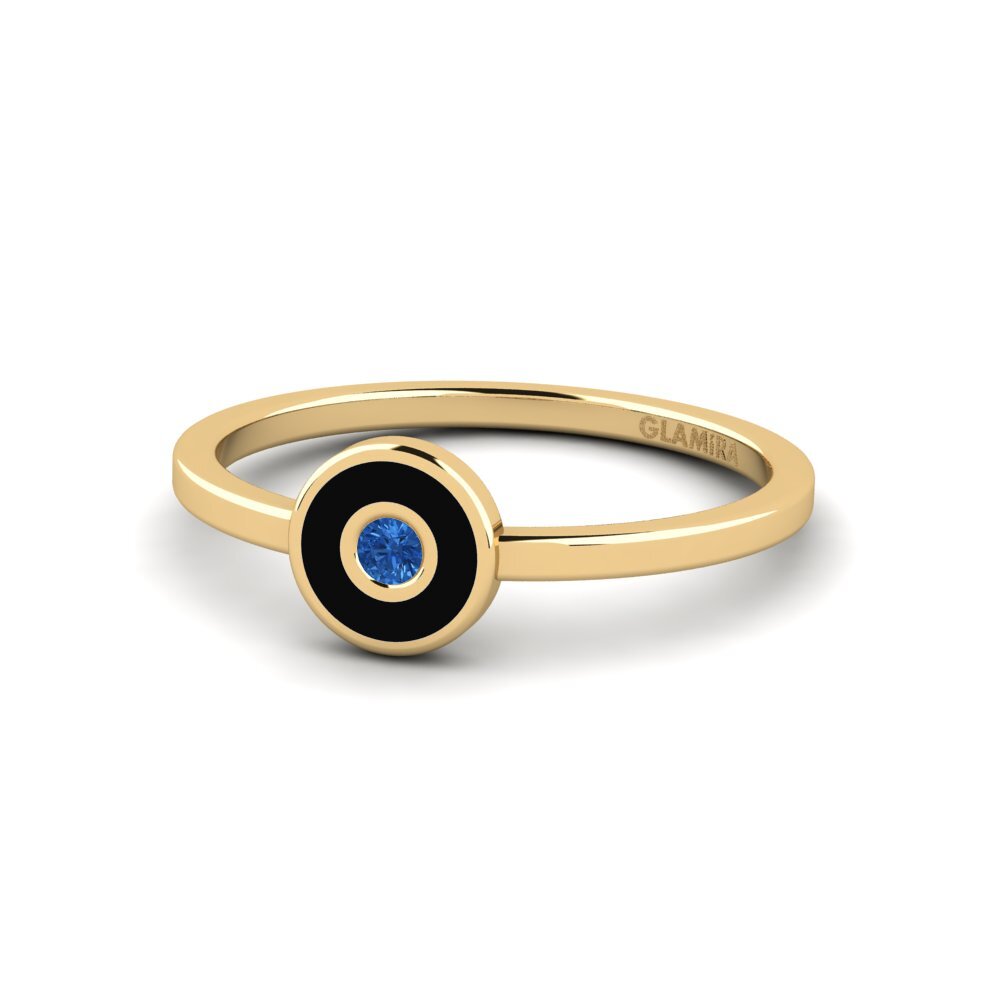 Circonita Azul Oscuro Anillo Mycher