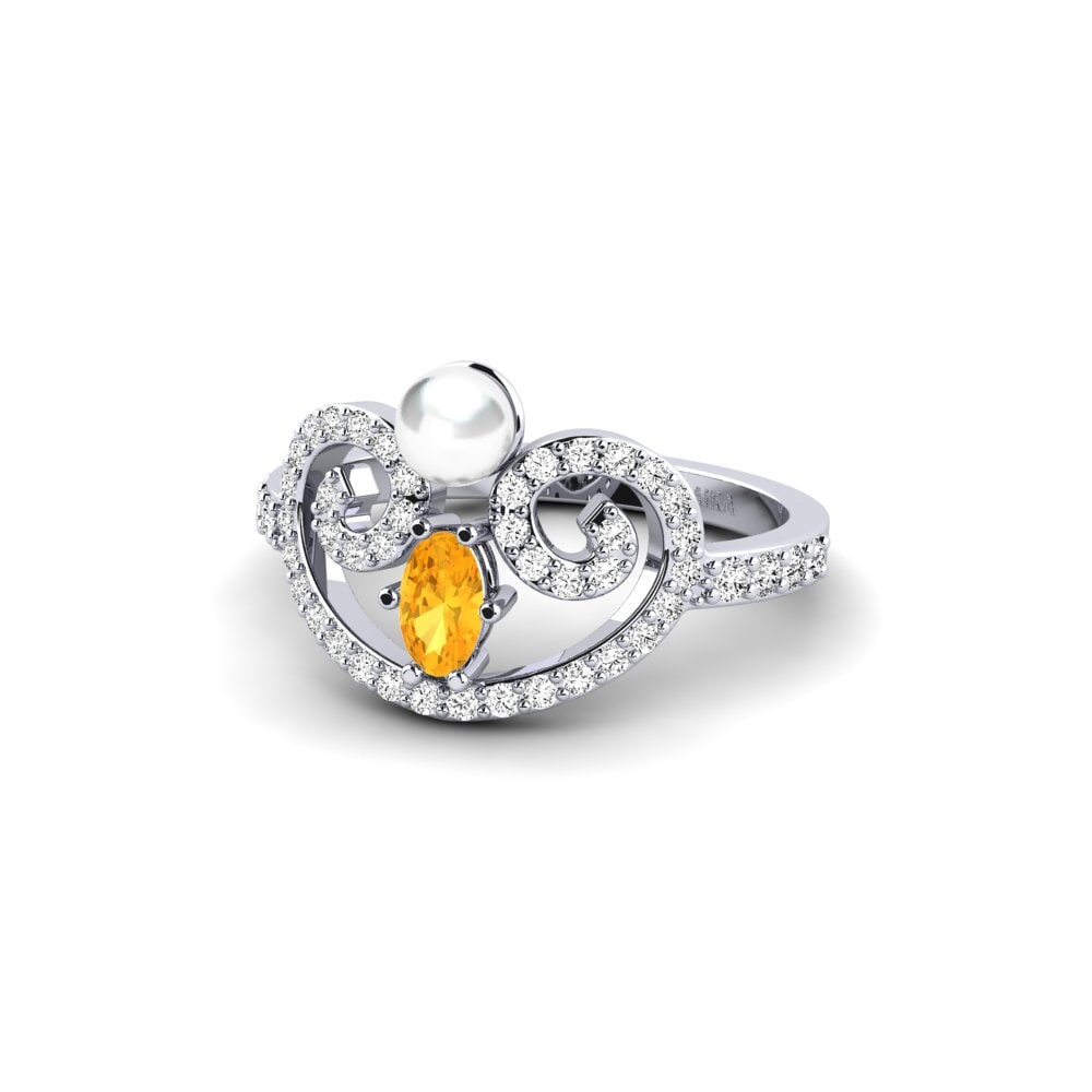 950 Platinum Citrine Ring Myedic