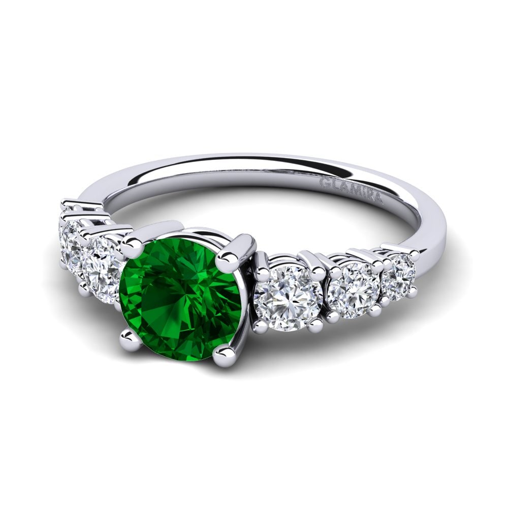 Green Zirconia Engagement Ring Mylenda