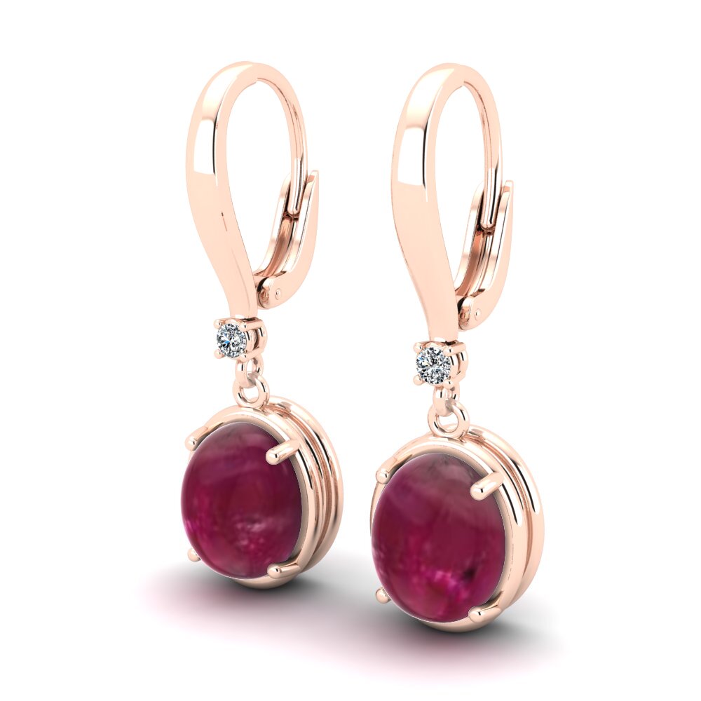 Cabochon Ruby Women's Earring Nachiket
