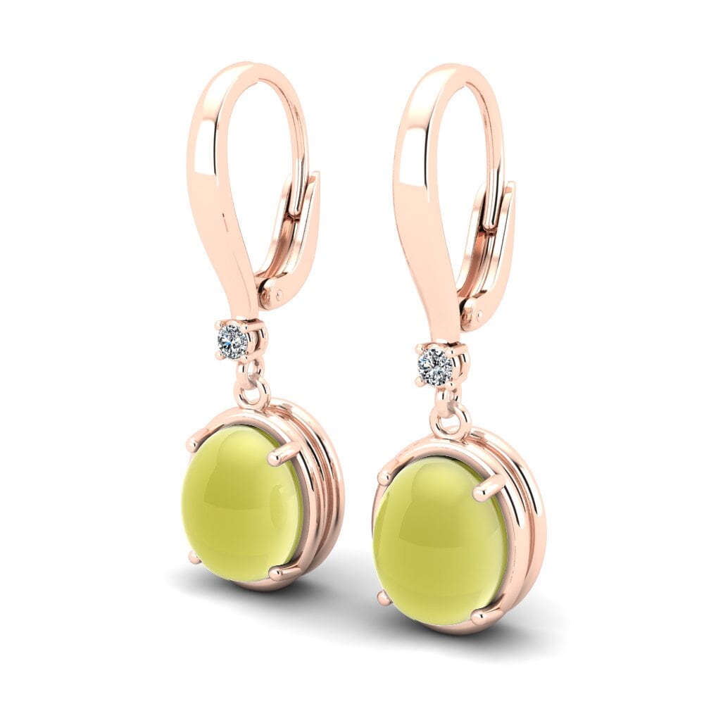 Đá Cabochon Topaz Vàng Bông tai nữ Nachiket