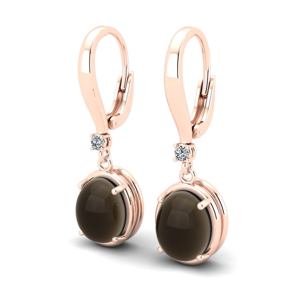 Đá Cabochon Thạch Anh Khói Bông tai nữ Nachiket