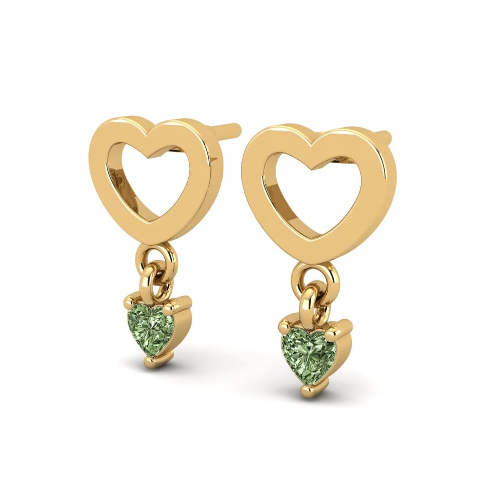 Heart Green Diamond Women's Earring Nadilee