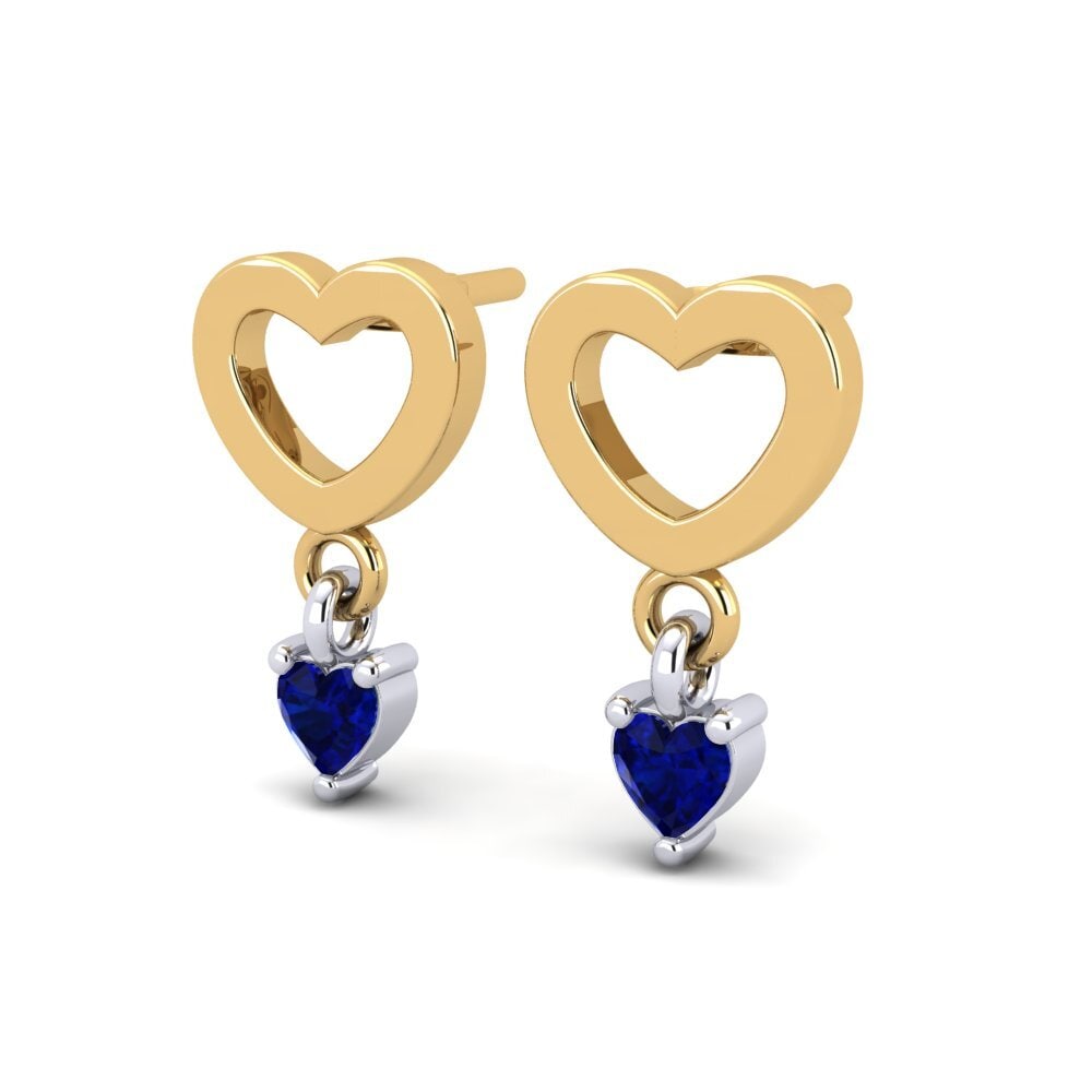 14k Oro Blanco & Amarillo Zafiro Pendiente de mujer Nadilee