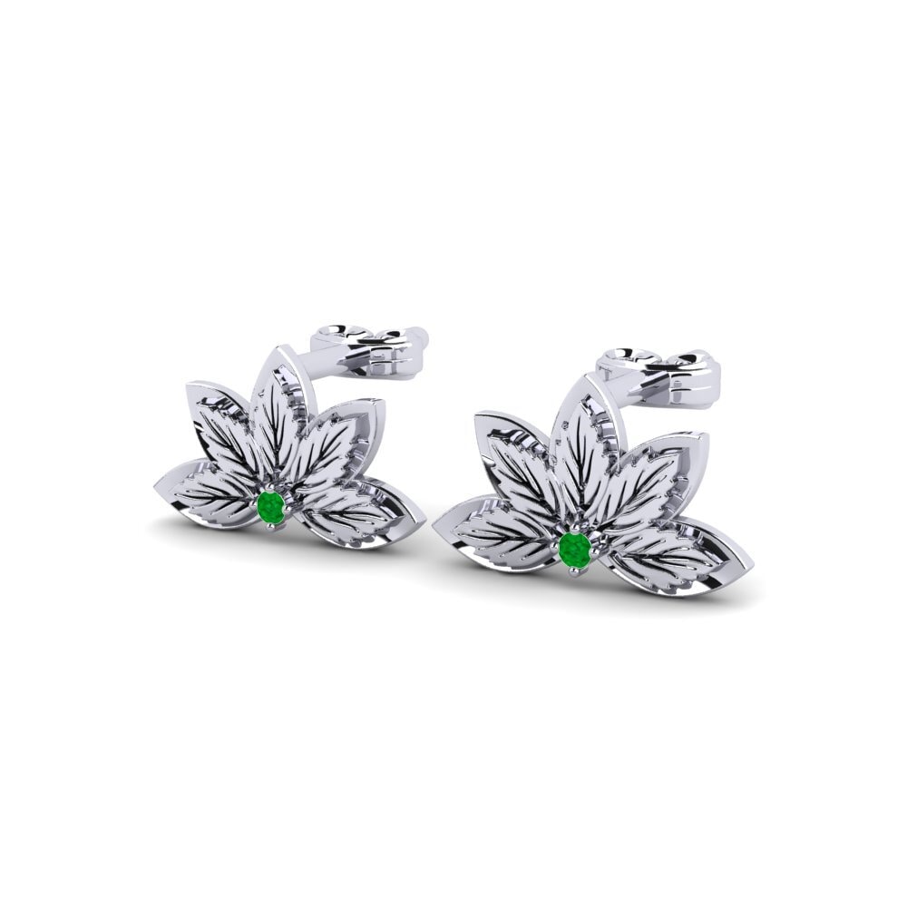 Plata 925 Esmeralda Pendiente de mujer Nadinenel