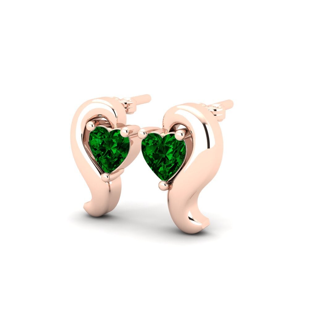 Corazón Circonita Verde Pendiente de mujer Nadolyn