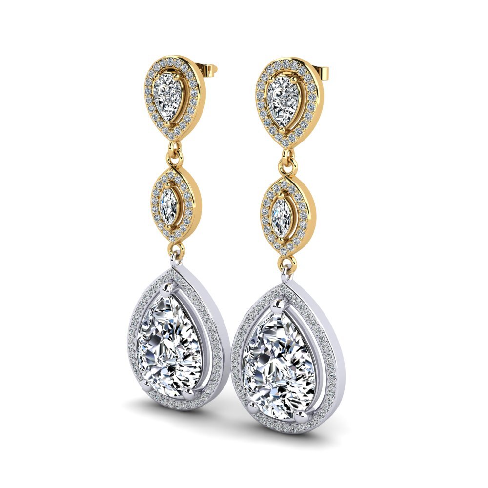 14ct Yellow / White Gold Women's Earring Naida