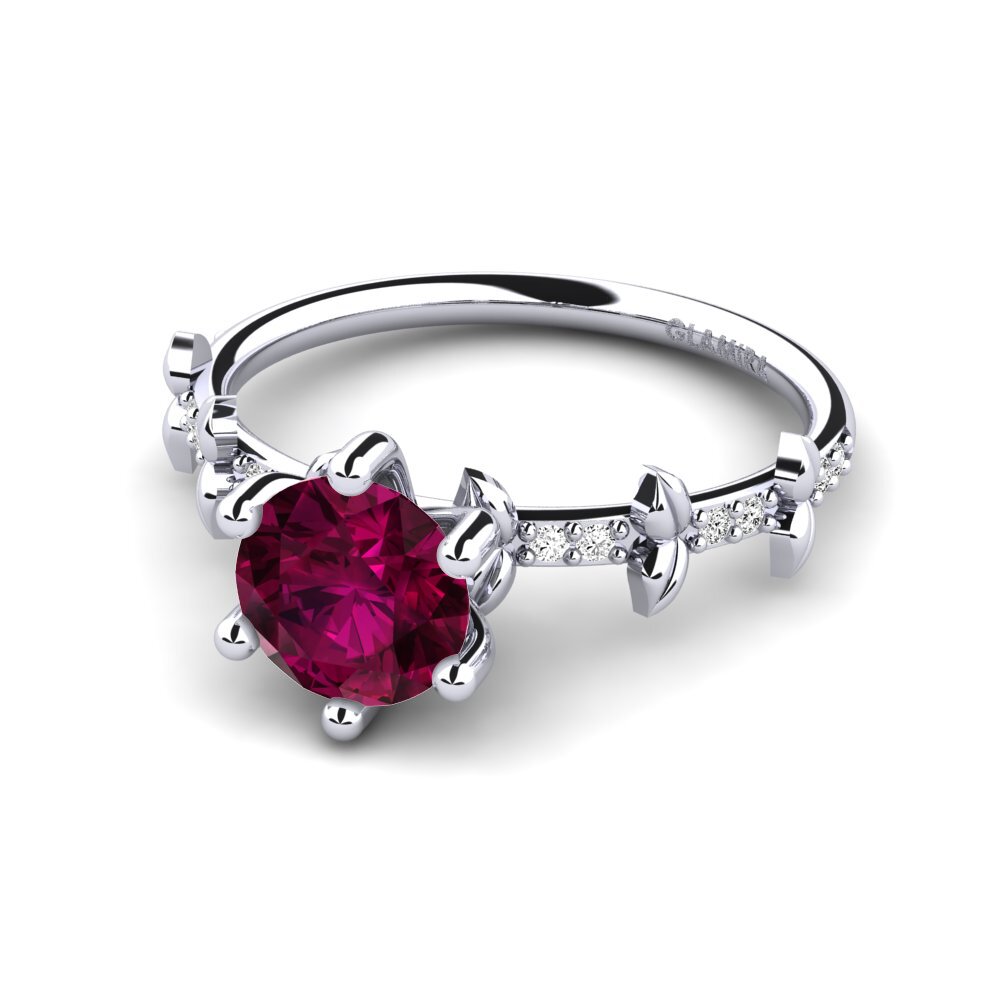 Granate Rhodolite Anillo de compromiso Naima