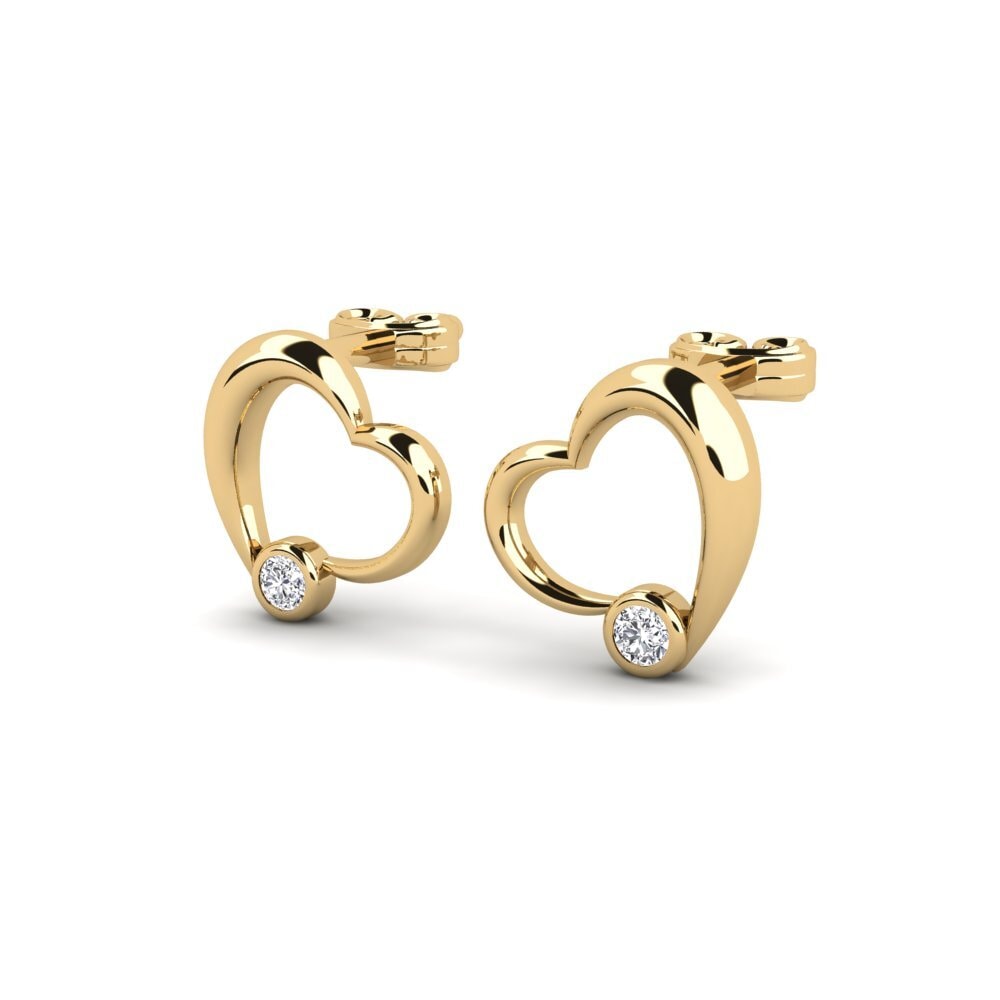 Or Jaune 18k Boucle d'oreille femme Nald