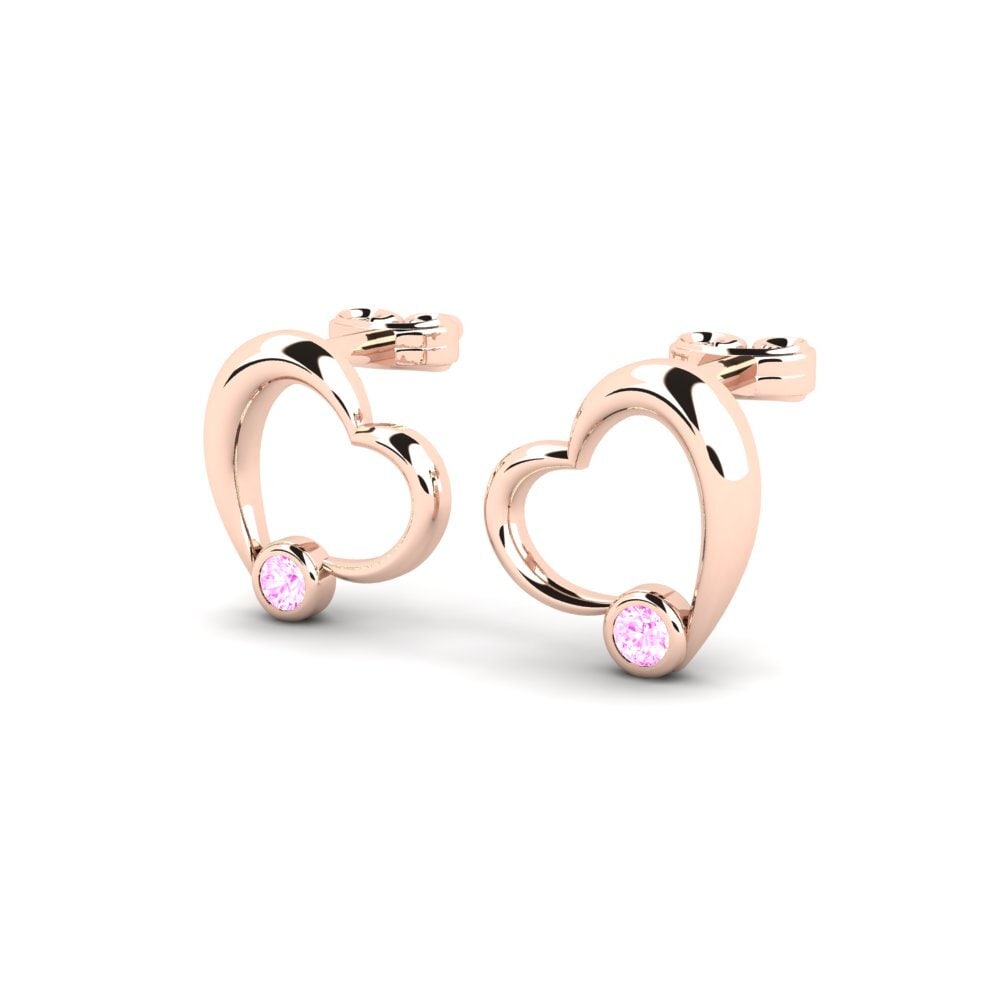 Oro Rosso 375 Zaffiro Rosa Orecchino da donna Nald