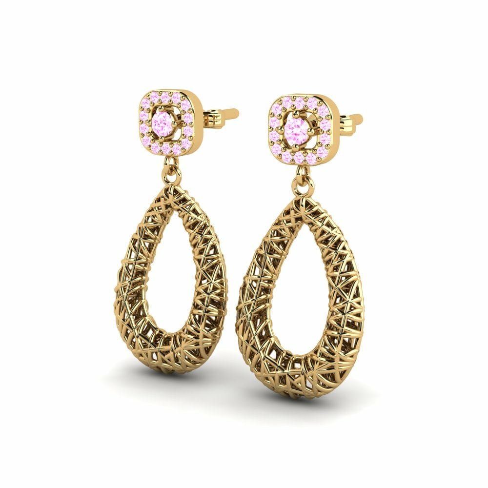 Boucle d'oreille femme Nancey Saphir Rose