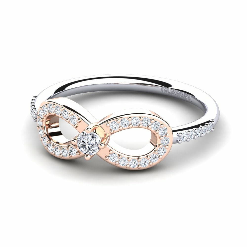 Infinity 18k White & Rose Gold Engagement Rings