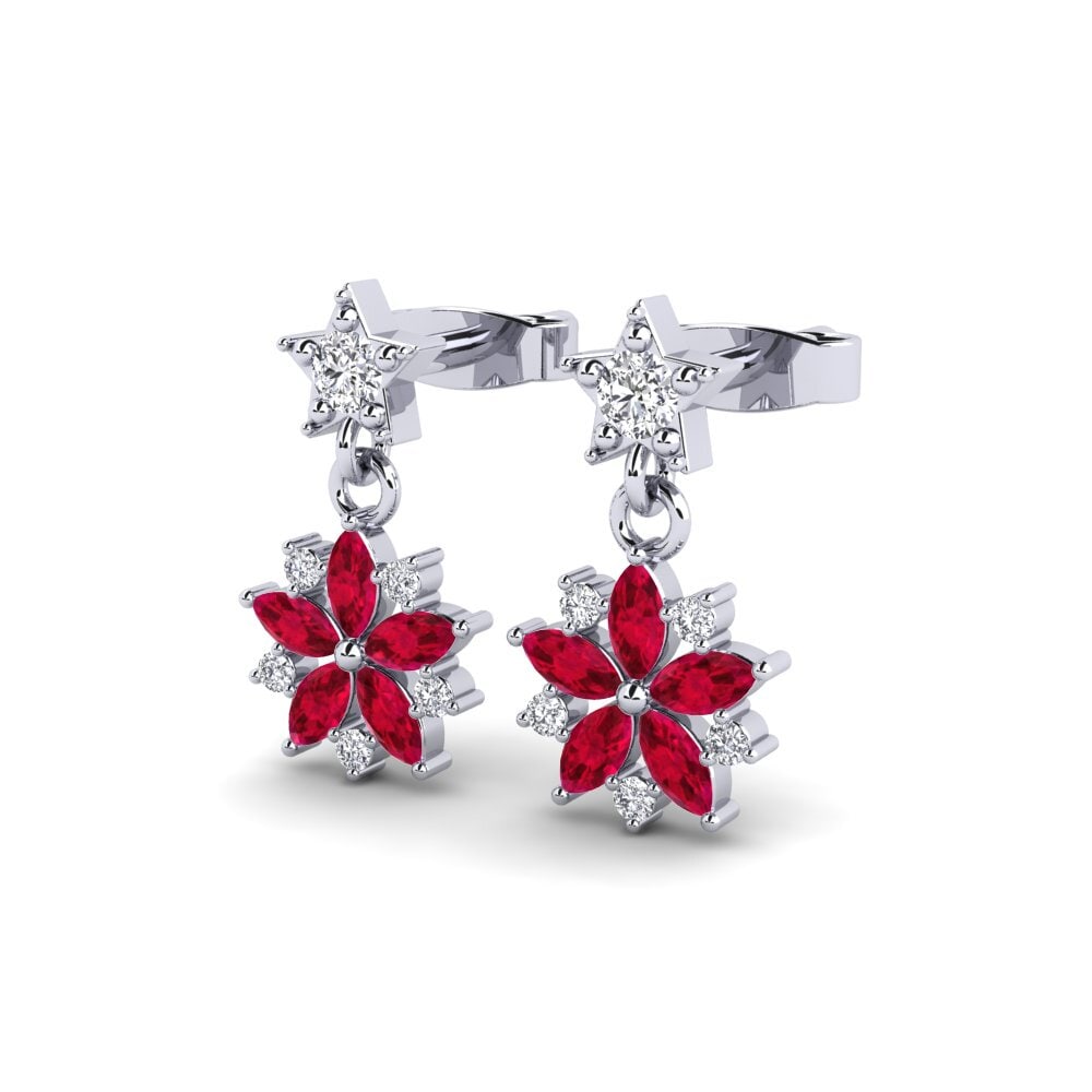 Đá Ruby / Hồng Ngọc Bông tai nữ Narcisa