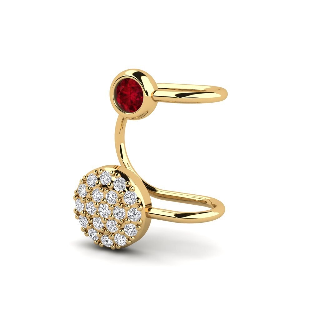 9ct Yellow Gold Ruby Women's Earring Narfi