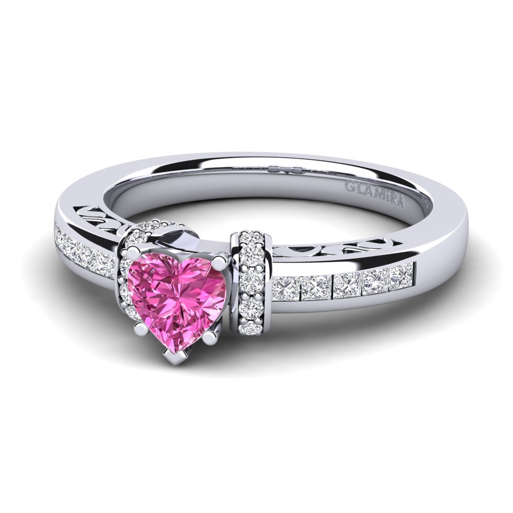 9ct White Gold Pink Topaz Engagement Ring Natalie