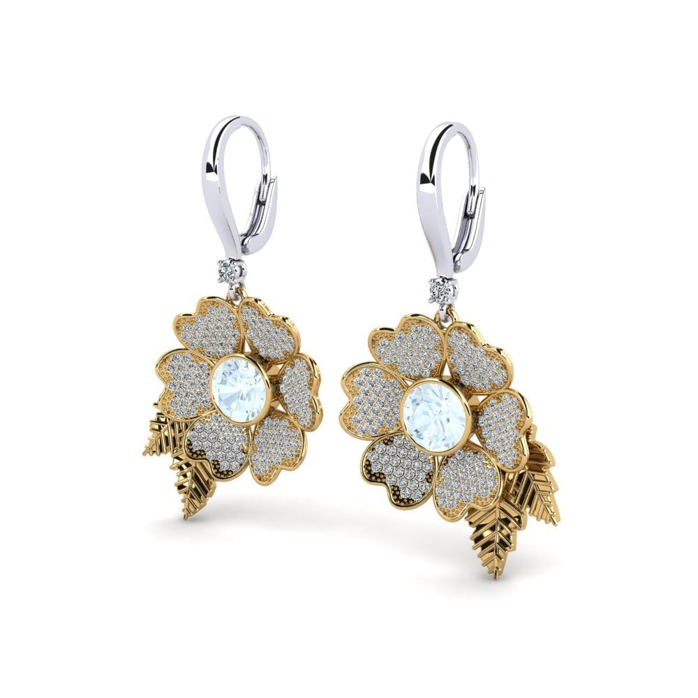 14k Oro Amarillo & Blanco Pendiente de mujer Nattha