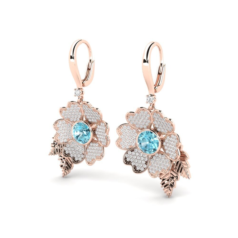 Zircon Bleu Boucle d'oreille femme Nattha