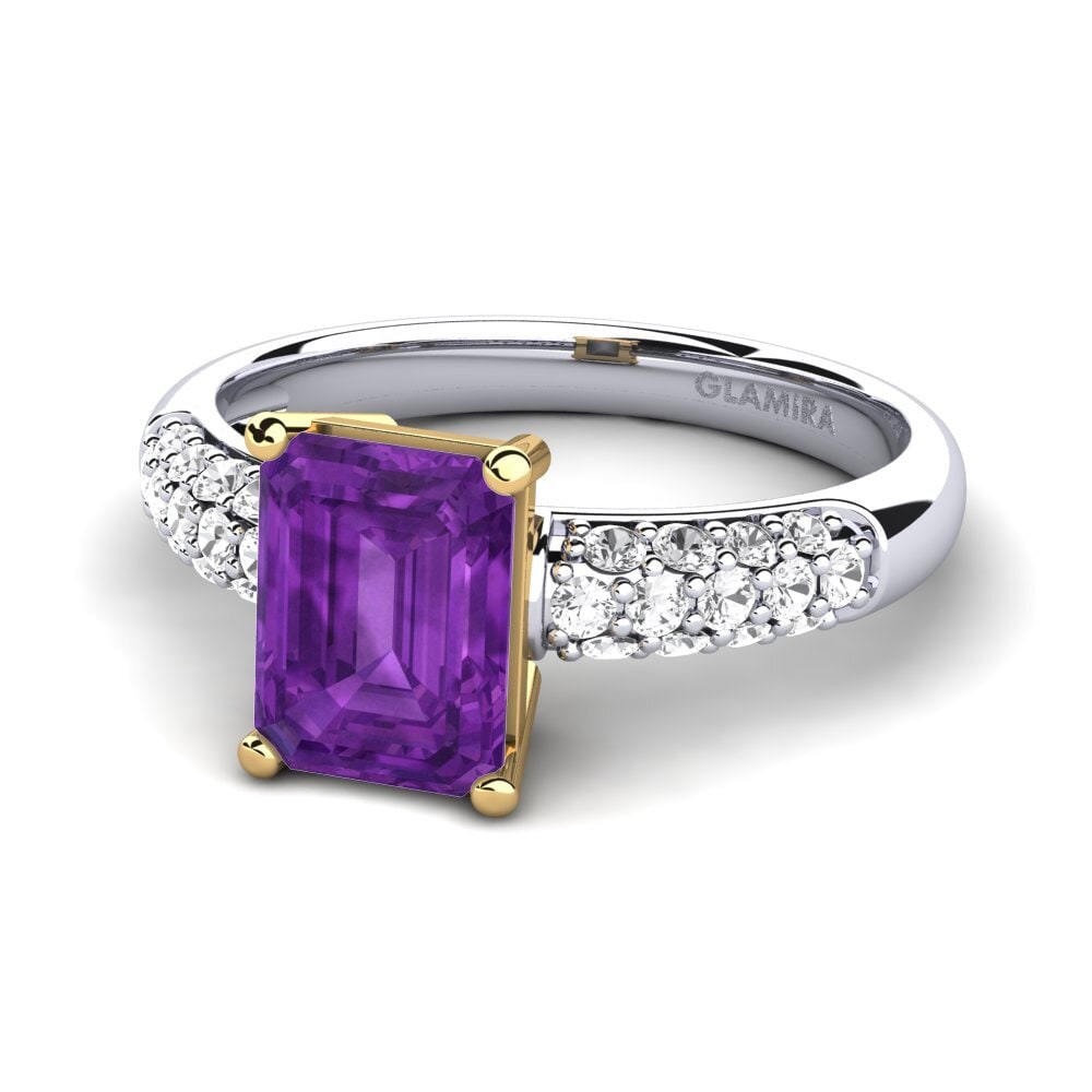 14k Oro Blanco / Amarillo Anillo de compromiso Navarra