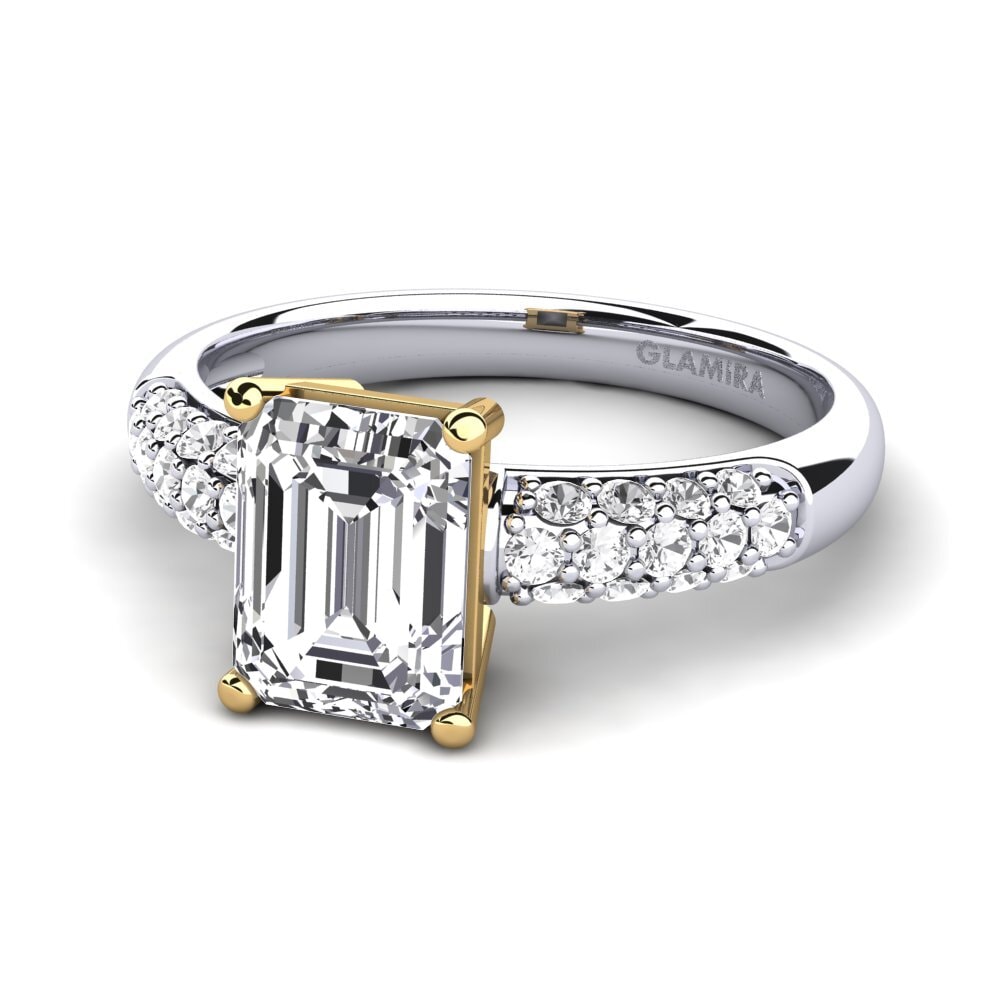 18ct White / Yellow Gold Engagement Ring Navarra