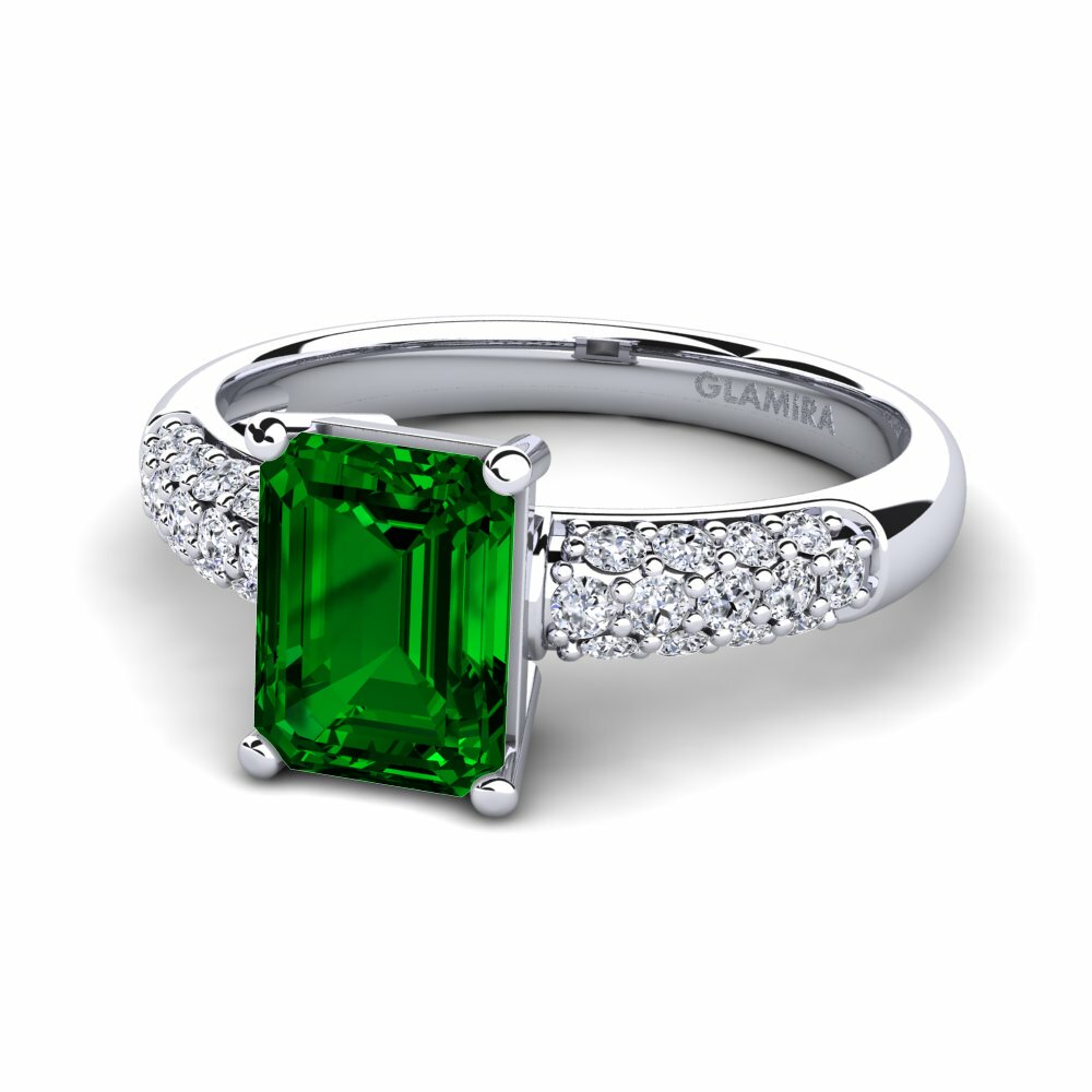 Green Zirconia Engagement Ring Navarra