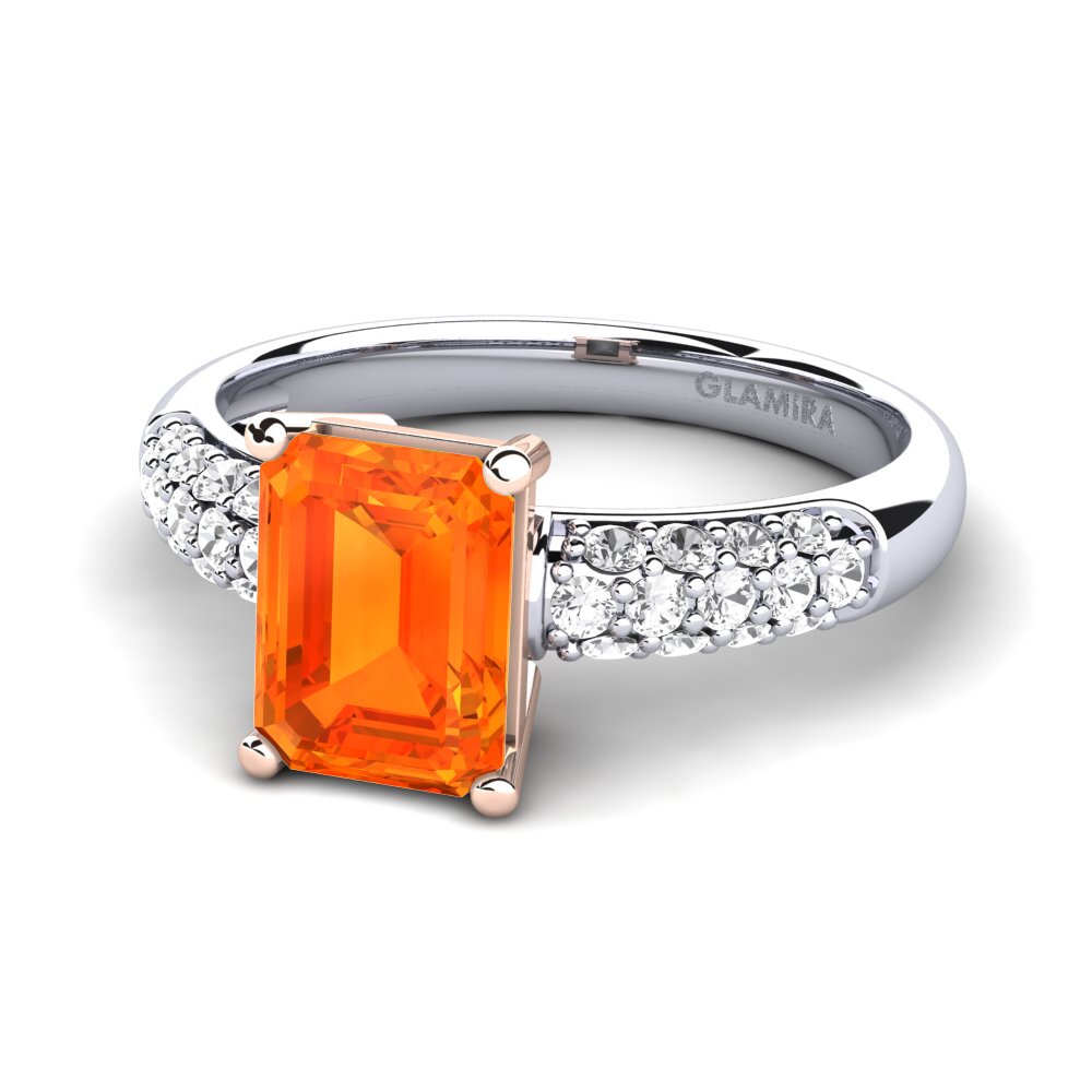 18k Oro Blanco & Rosa Anillo de compromiso Navarra