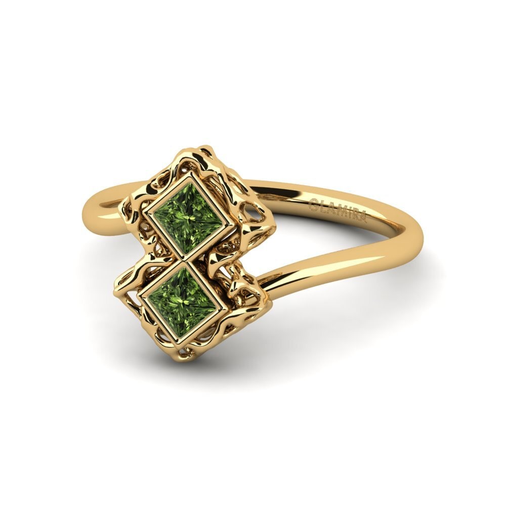 Princesa Zafiro Verde Anillo Nayad