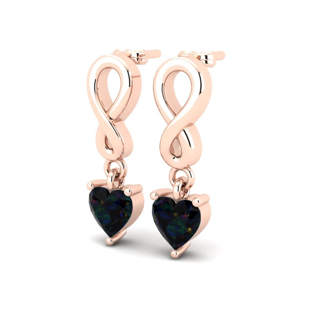 18ct Rose Gold Black Opal Women's Earring Nayane