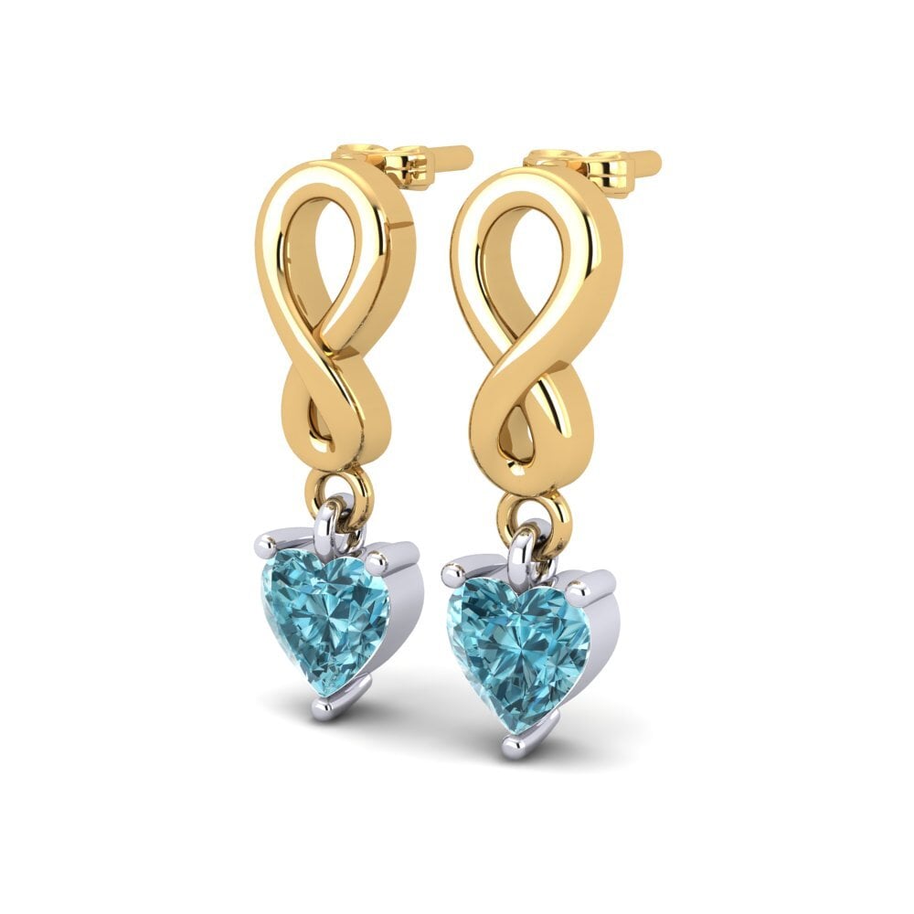 18ct Yellow & White Gold Blue Zircon Women's Earring Nayane