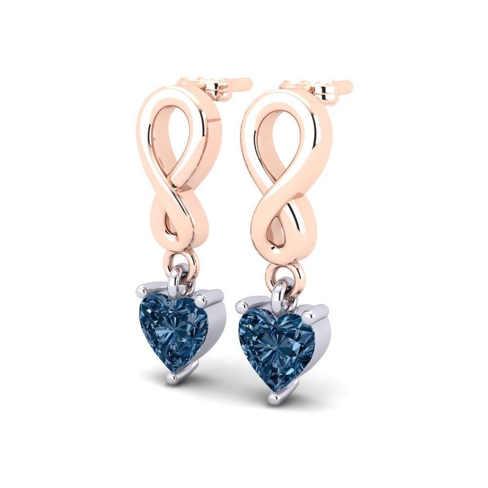 Oro Rosso & Bianco 375 Diamante Blu Orecchino da donna Nayane