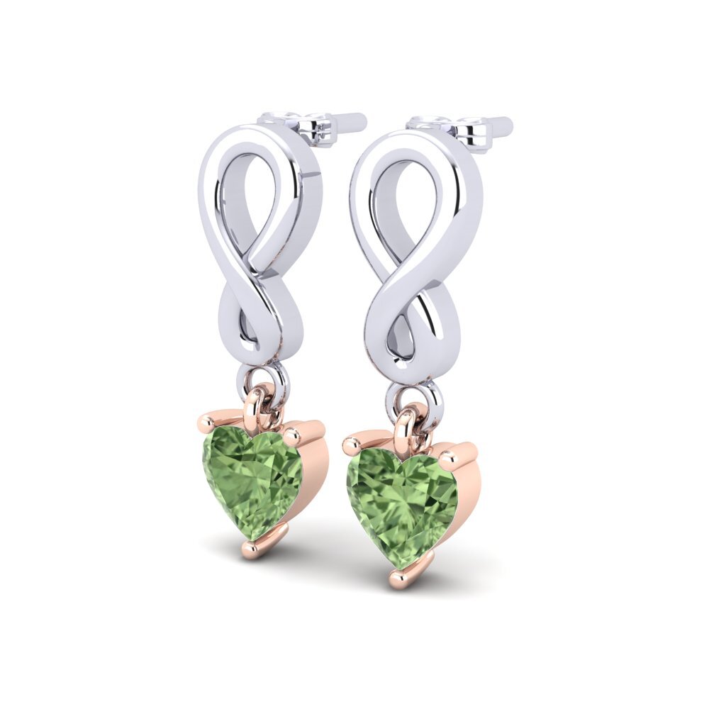14ct White / Rose Gold Green Sapphire Women's Earring Nayane