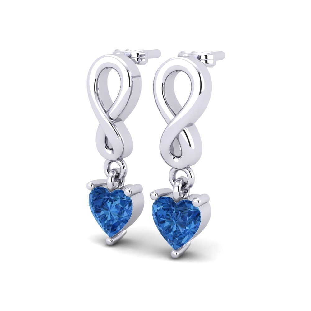 Corazón Circonita Azul Oscuro Pendiente de mujer Nayane