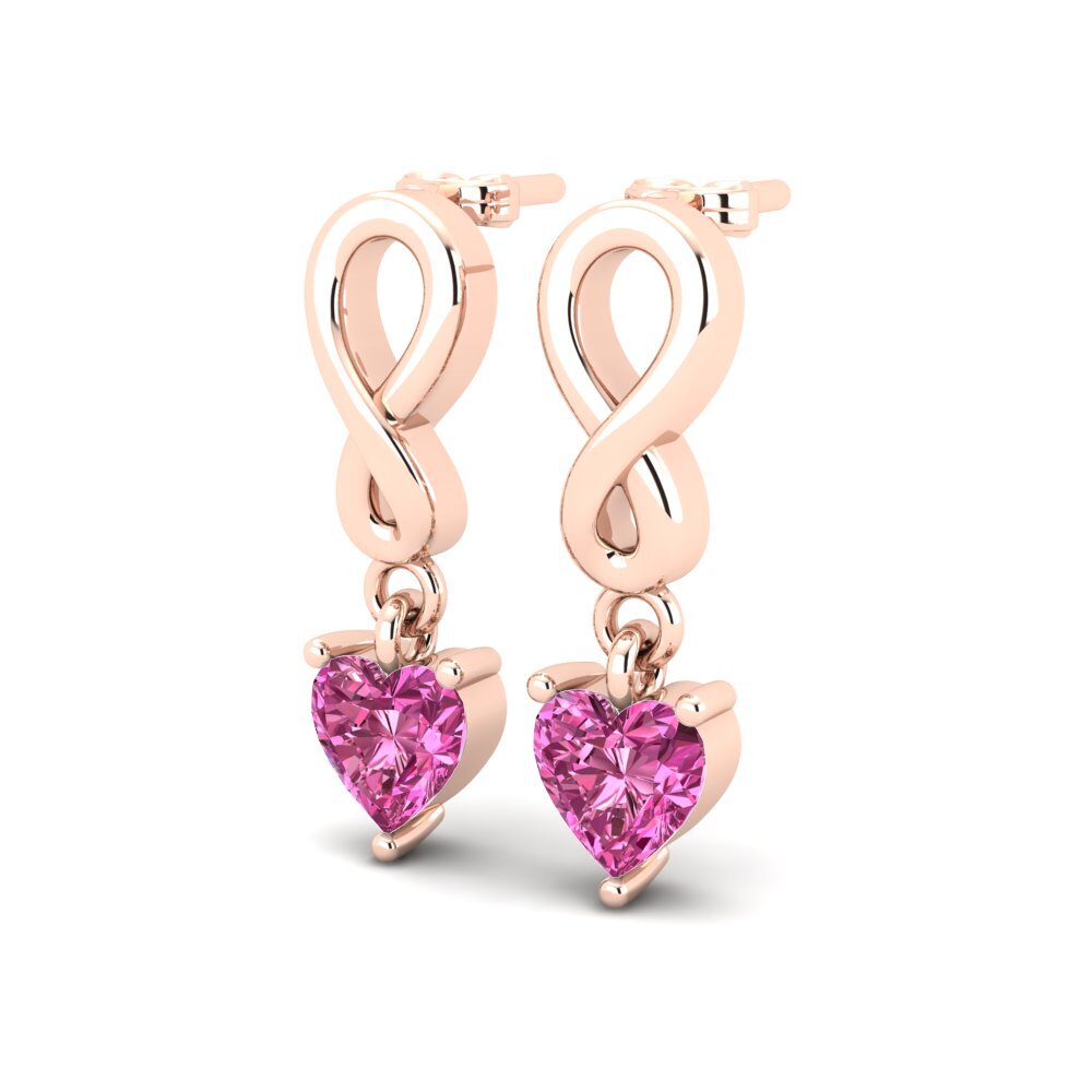 14k Oro Rosa Topacio Rosa Pendiente de mujer Nayane