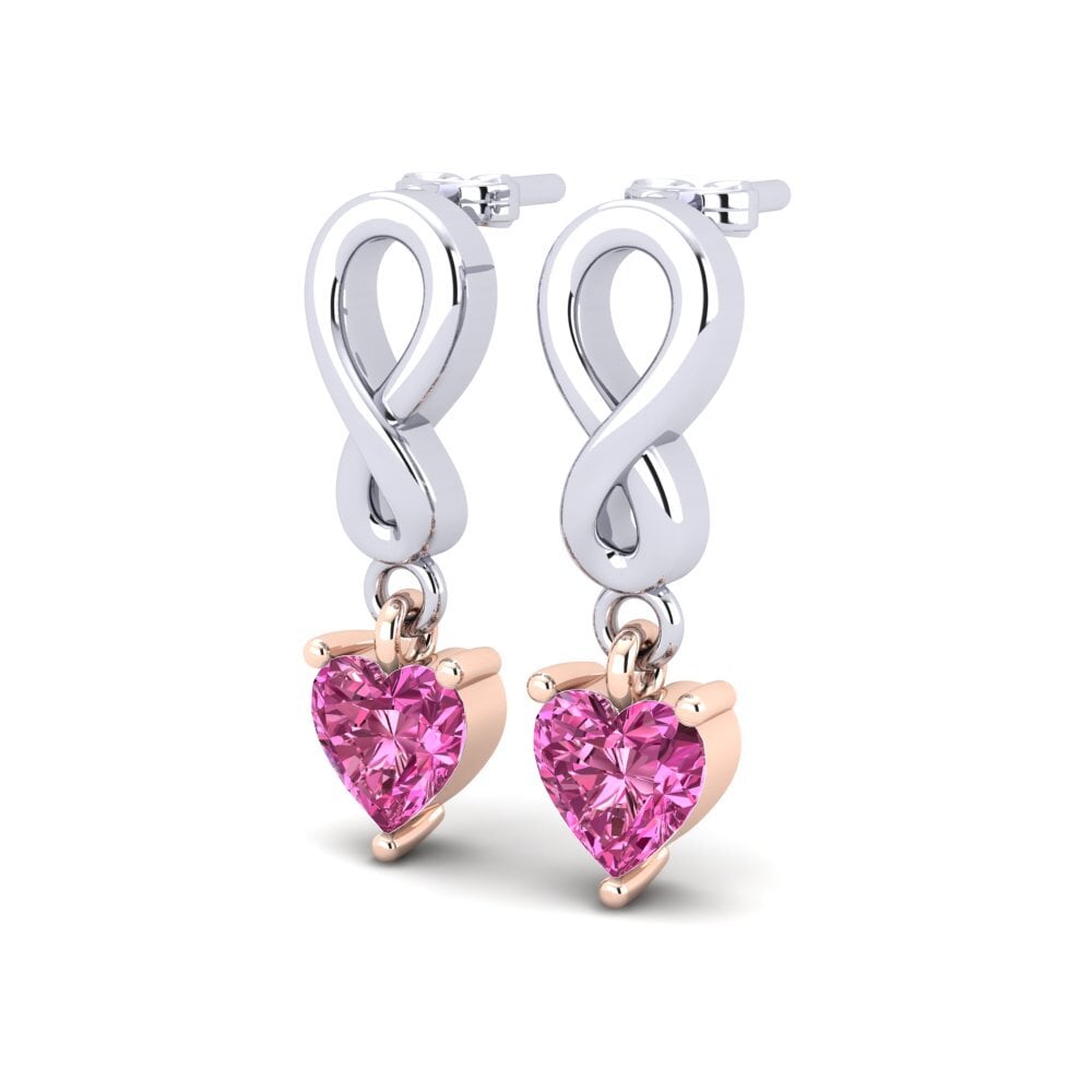 14k Oro Blanco & Rosa Topacio Rosa Pendiente de mujer Nayane