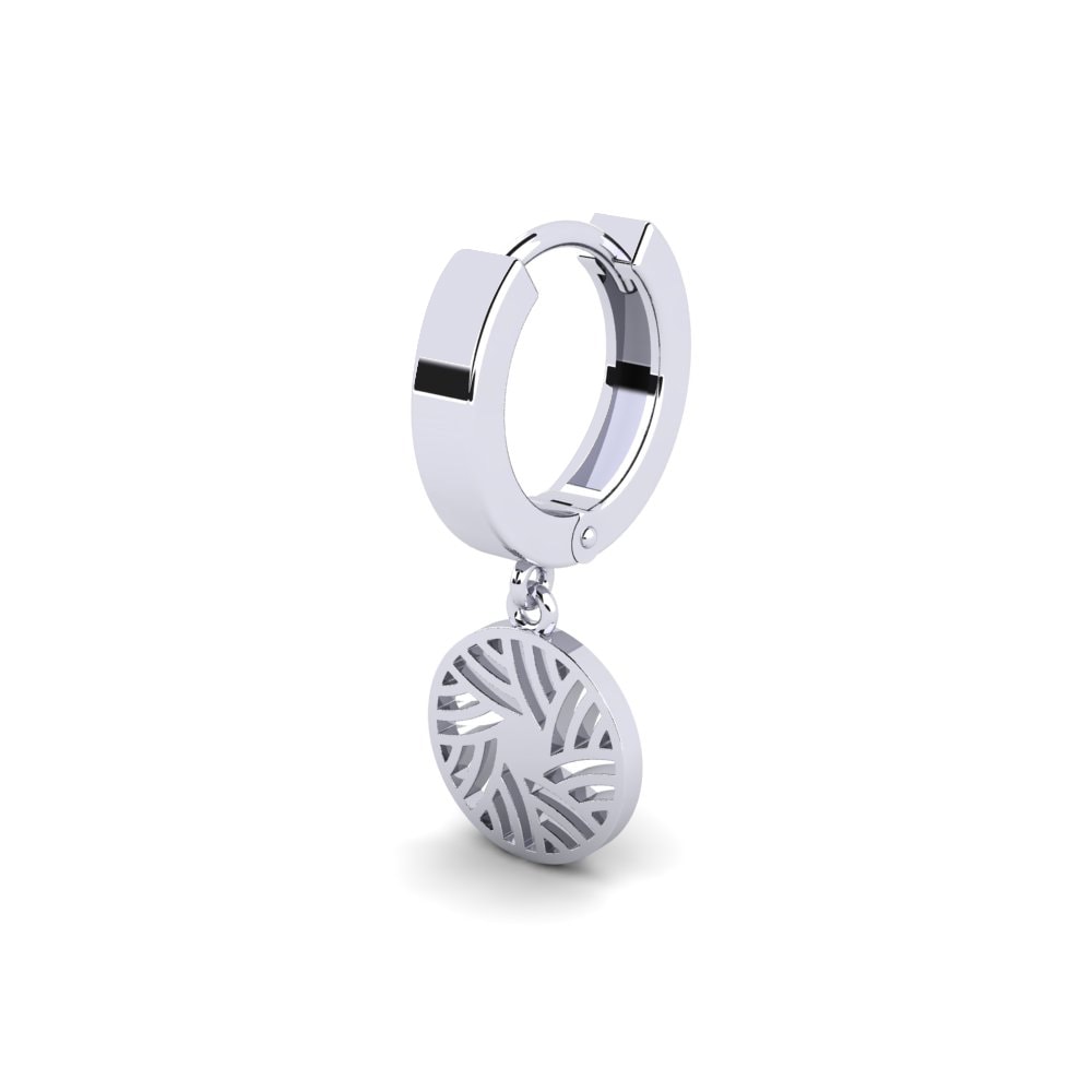9k Oro Blanco Pendiente para hombre Ndode