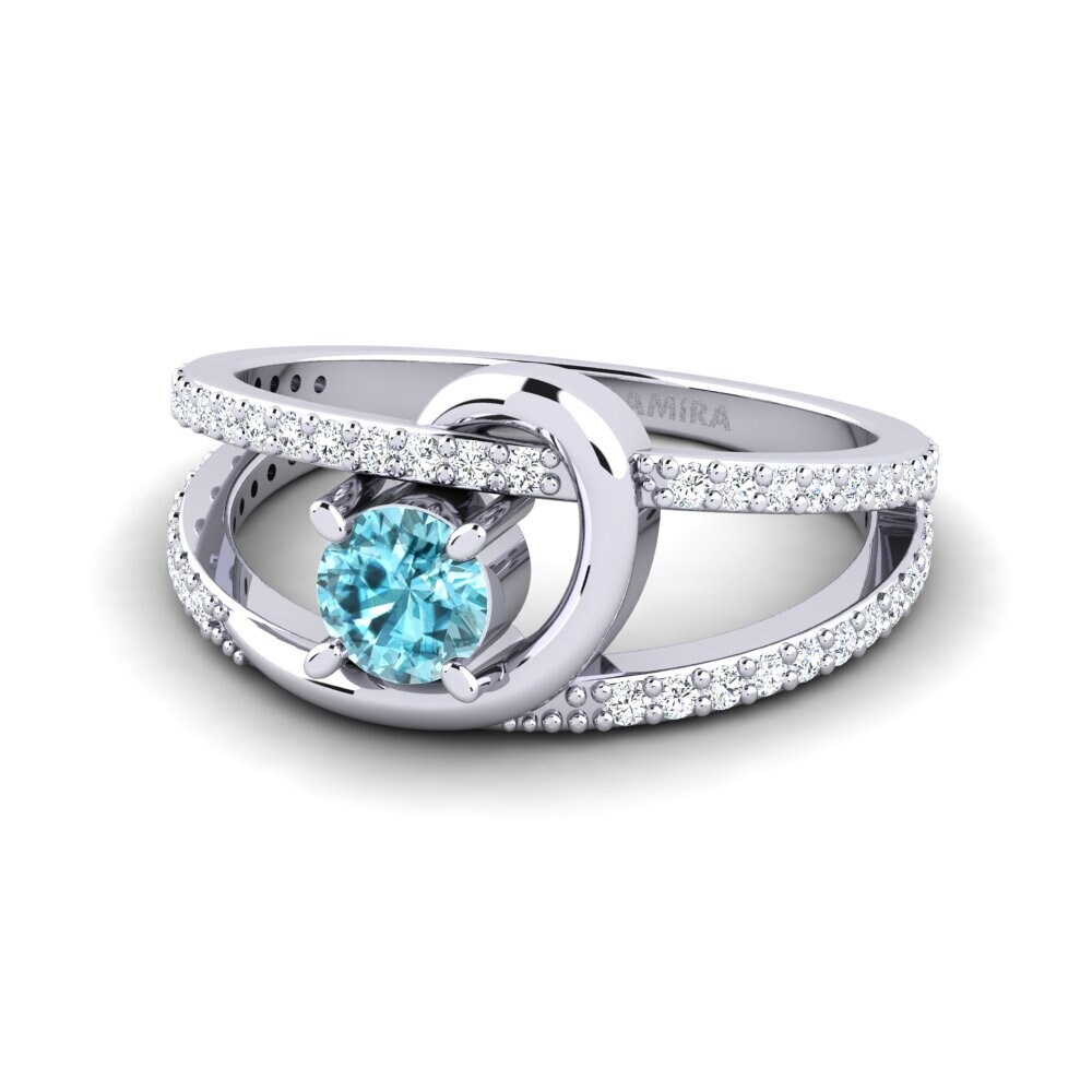 Blue Zircon Women's Ring Nealim