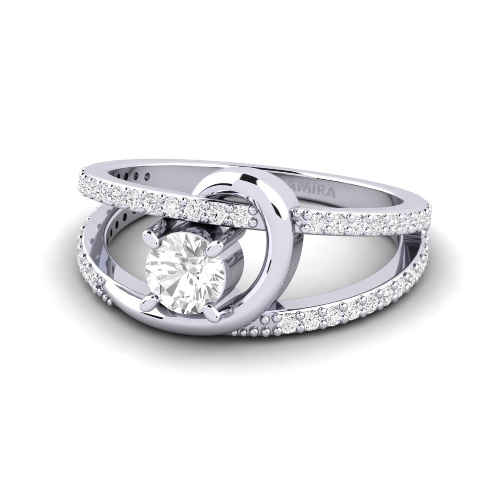 Zafiro blanco Anillo de Mujer Nealim